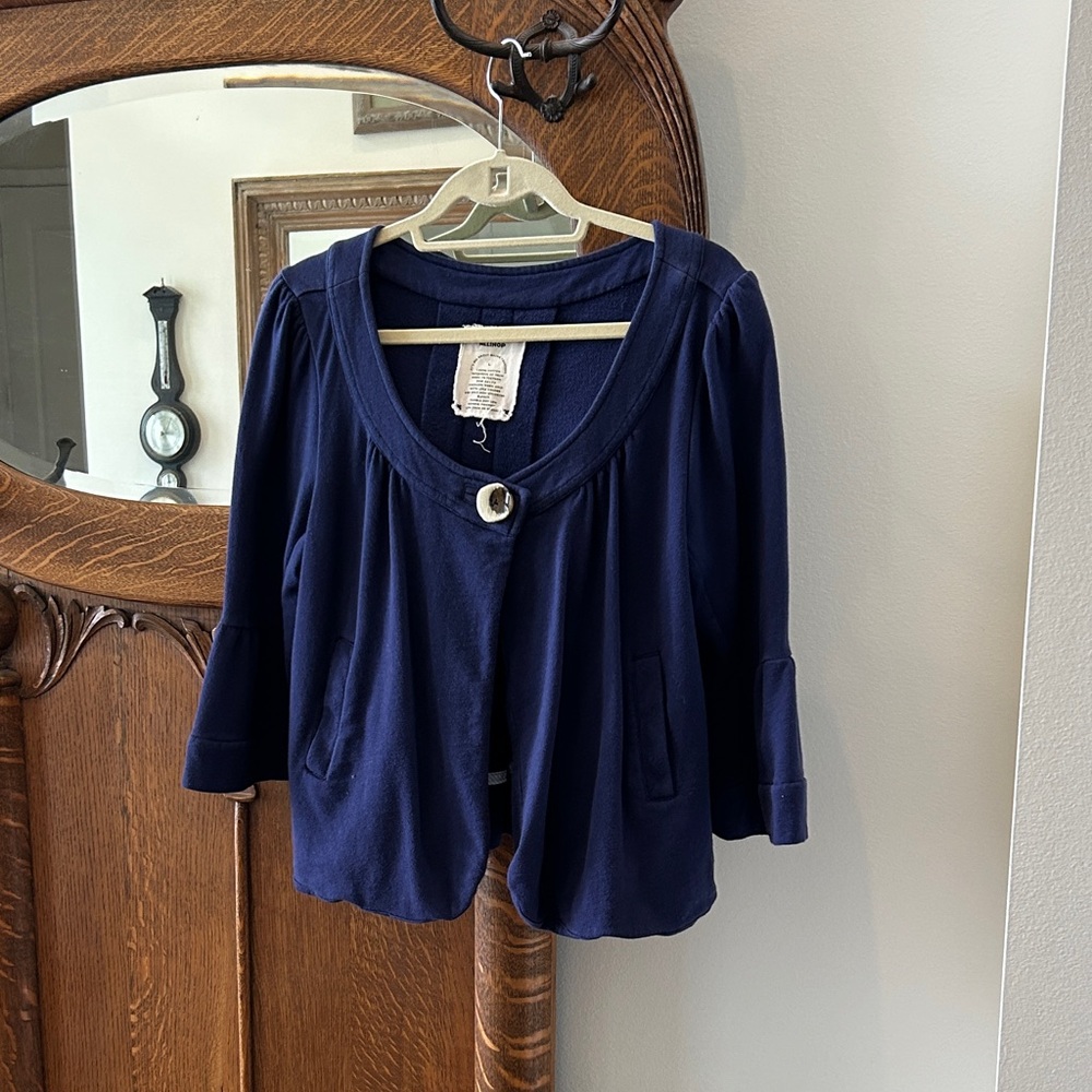 Anthropologie Allihop blue jacket. Length 21”. Width 19” Like new